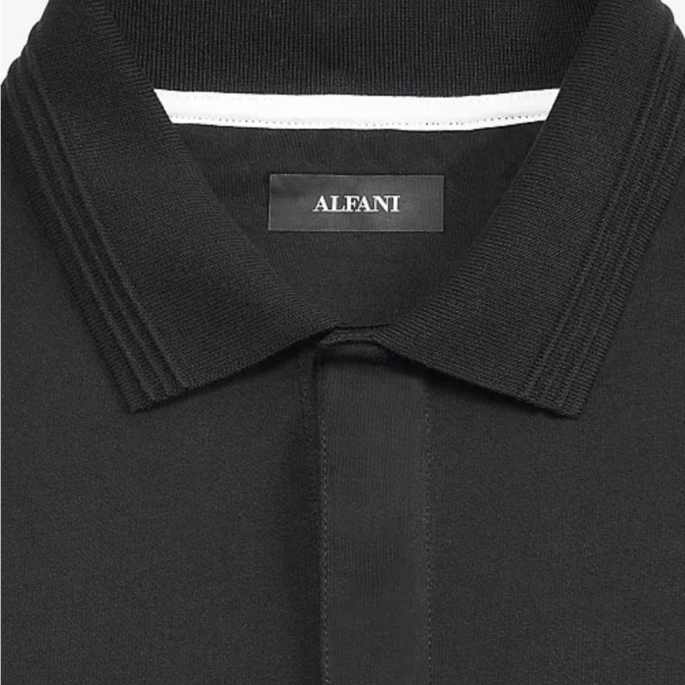 Alfani Mens Black Polo Shirt
